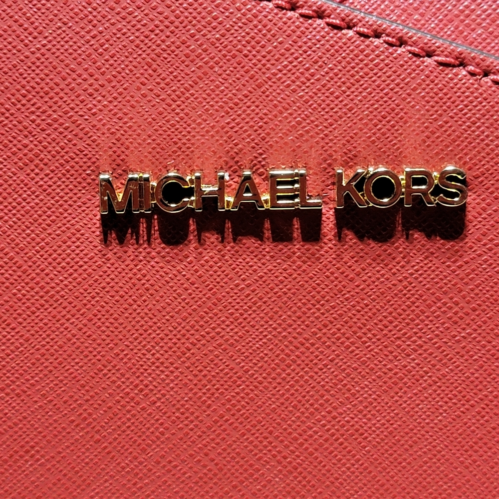 NWT Michael Kors Authentic Jet Set Large X Chain Flame Red Shoulder Tote - Picture 8 of 15